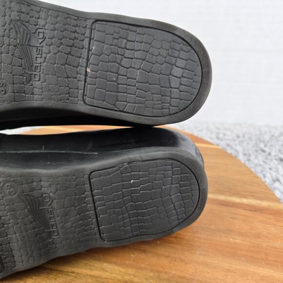 Dansko Marcella Black Leather Mary Jane Mini Wedge Comfort Daily Shoe Womens 39 - Picture 12 of 14